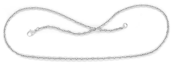 Foto 1 - Halskette im Anker Muster 50cm aus massiv 18K Weißgold, K3079
