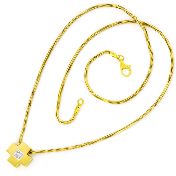Foto 2 - Collier Brillant-Kreuzanhänger mit Goldkette, R1339