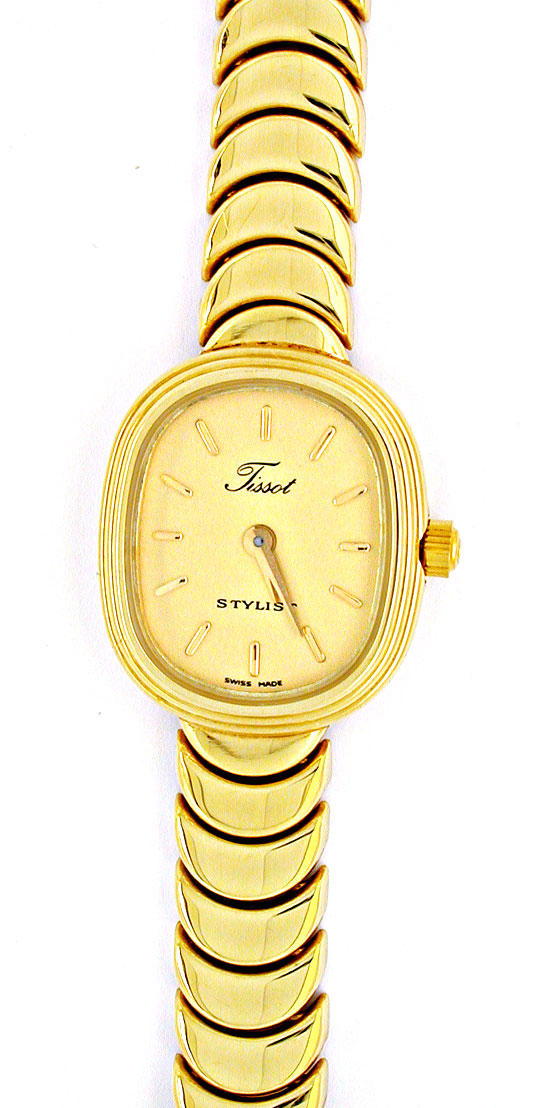 Foto 2 - Tissot Damen-Armbanduhr 14K Gelbgold Topuhr Ungetragen, U1022